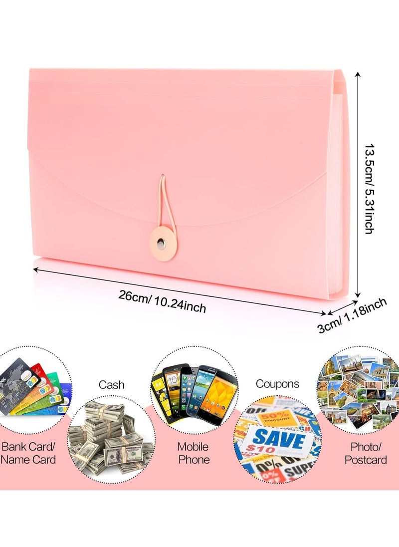 SYOSI - 2 Pcs Accordion File Organizer 13 Pockets Receipt Folder Accordion File Organizer Plastic Check Bill File Folder Expanding File Folder Expanding Coupon Organizer with Labels Document Organizer Folder - Image 1