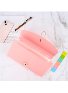 SYOSI 2 Pcs Accordion File Organizer 13 Pockets Receipt Folder Accordion File Organizer Plastic Check Bill File Folder Expanding File Folder Expanding Coupon Organizer with Labels Document Organizer Folder  - Image 5