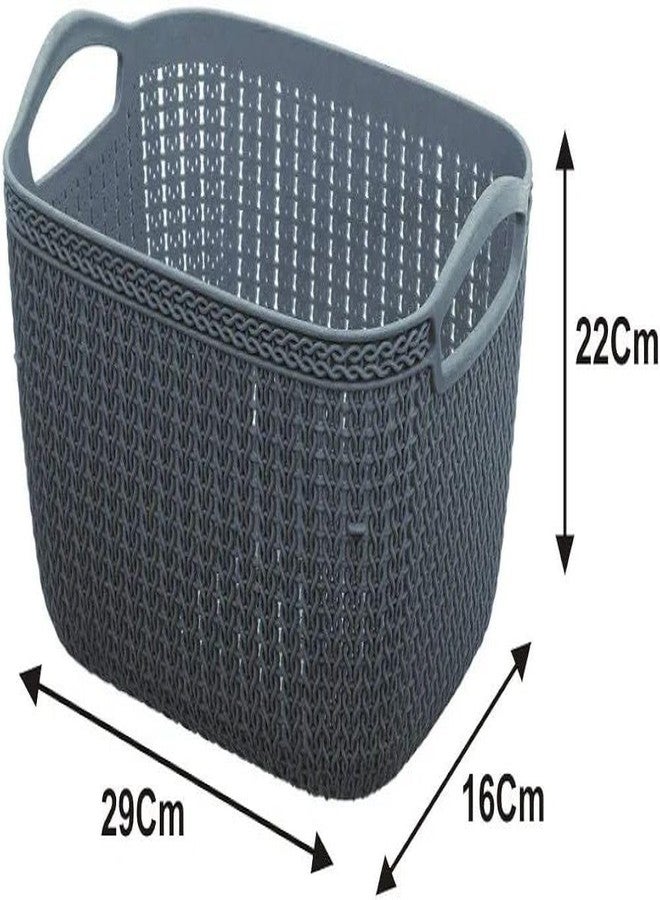 Makekartz.com Unbreakable Flexible Plastic Multipurpose Large Size Storage Baskets/Fruit Vegetable Bathroom Stationary Home Basket with Handles(Q=6 Multi Colour) - Image 4