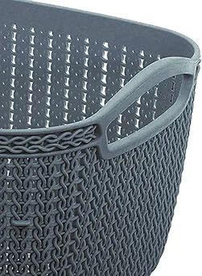 Makekartz.com Unbreakable Flexible Plastic Multipurpose Large Size Storage Baskets/Fruit Vegetable Bathroom Stationary Home Basket with Handles(Q=6 Multi Colour) - Image 5