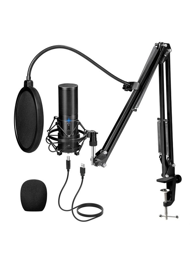 TONOR USB Gaming Microphone, PC Streaming Mic Kit for PS4/5/Discord/Twitch Gamer, Condenser Studio Cardioid Microfono for Podcasting, Recording, Content Creation, Singing with Adjustable Arm Stand Q9  - Image 1