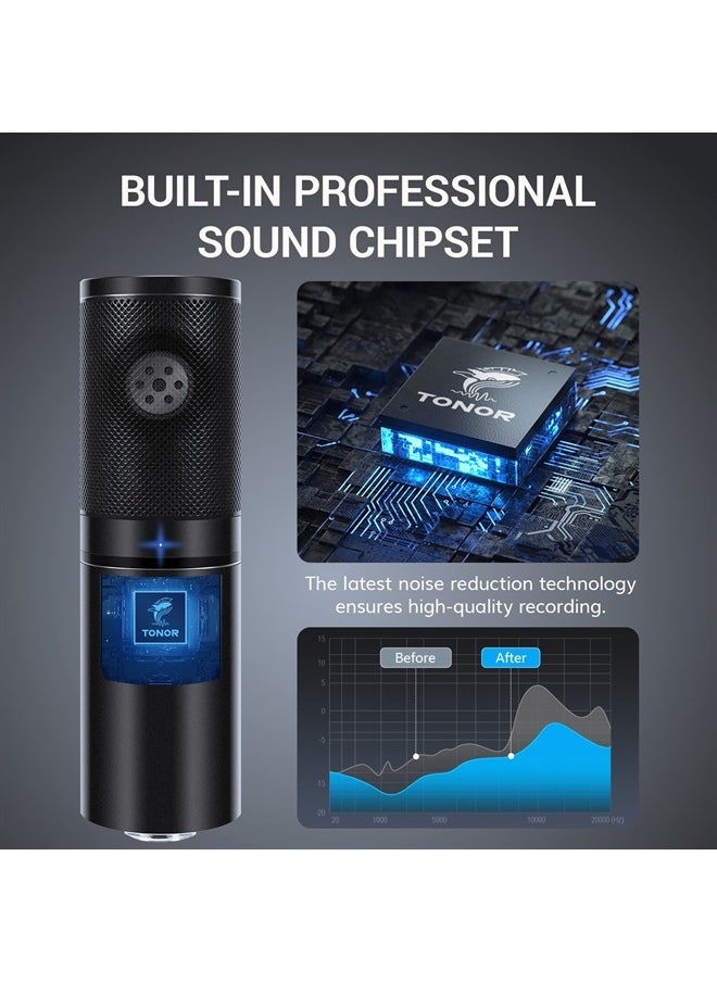 TONOR USB Gaming Microphone, PC Streaming Mic Kit for PS4/5/Discord/Twitch Gamer, Condenser Studio Cardioid Microfono for Podcasting, Recording, Content Creation, Singing with Adjustable Arm Stand Q9  - Image 3