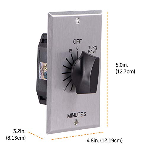 GE In-Wall Mechanical Countdown Timer Switch, Spring Wound, Up to 15 Minutes, 1-Minute Intervals, No Neutral Wire Needed, Ideal for Lights, Exhaust Fans, Heaters, LED, 15303 - Image 5