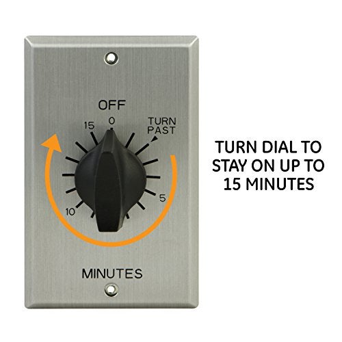GE In-Wall Mechanical Countdown Timer Switch, Spring Wound, Up to 15 Minutes, 1-Minute Intervals, No Neutral Wire Needed, Ideal for Lights, Exhaust Fans, Heaters, LED, 15303 - Image 3