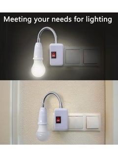 Generic 13A British switch lamp holder British standard plug British universal extended lamp holder, E27 screw mouth Middle East switch lamp control switch, white  - Image 5