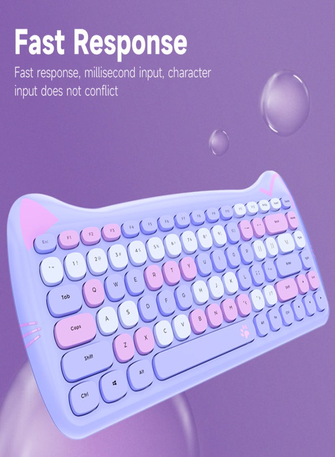 GEEZER 2.4G Wireless Keyboard Combo 84 Keys Membrane Keyboard Ergonomic 3-gear Adjustable DPI Cute Appearance Yellow - Image 5
