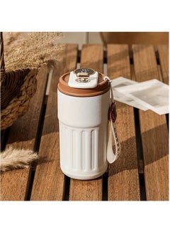 Arabest Travel Mug With Temperature Display, Portable Coffee Cups, Summer WinterDrinkware, 316 Stainless Steel Vacuum Coffee Cup, Leakproof Tumbler Thermal Mug, Beige  - Image 1