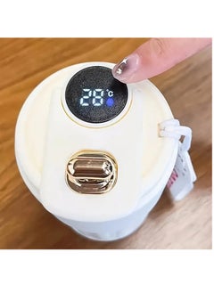 Arabest Travel Mug With Temperature Display, Portable Coffee Cups, Summer WinterDrinkware, 316 Stainless Steel Vacuum Coffee Cup, Leakproof Tumbler Thermal Mug, Beige  - Image 2