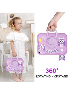 General Case for iPad 10th Generation with Screen Protector, Cute Purple Case with 360° Rotatable Stand Full Body Case  - Image 2