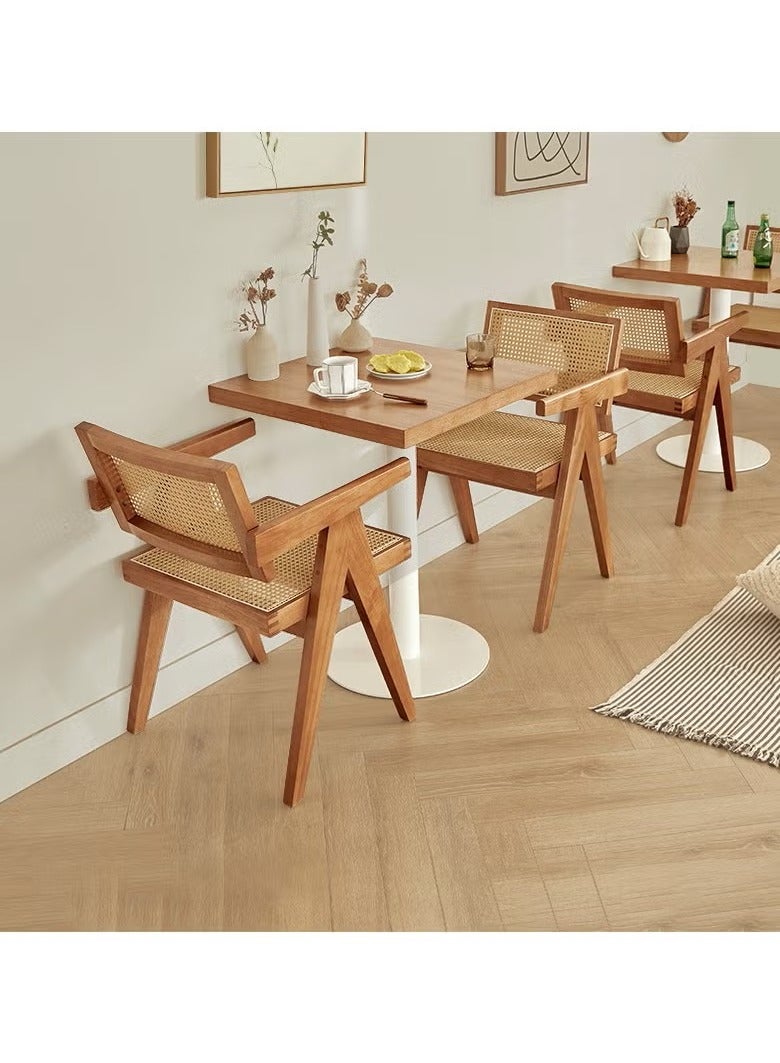 شو وو كرسي عتيق، كرسي شانديغار بمقعد ومسند ظهر من الخيزران لغرفة الطعام، غرفة المعيشة، المكتب المنزلي، المقهى. - Image 3