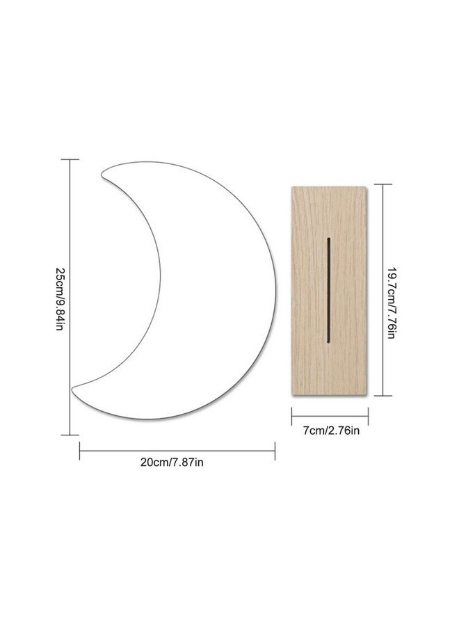 بيوينتي مرآة غير منتظمة الشكل من الأكريليك بدون إطار بديكور جمالي غير تقليدي ومرآة مموجة لطيفة على شكل قمر مع حامل خشبي لطاولة المكتب وغرفة المعيشة وغرفة النوم وديكور المنزل - Image 5