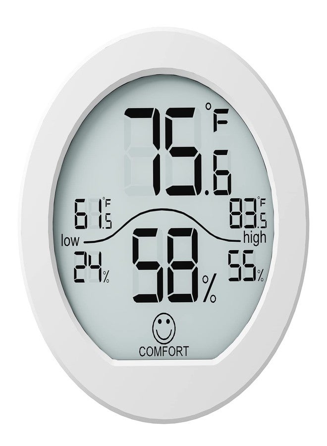 SECRUI Digital Hygrometer Thermometer for Room Temperature Humidity Meter Indoor Thermometer Accuracy Calibration LCD Temperature Sensor with Maximum and Minimum Records, TH1, White - Image 1
