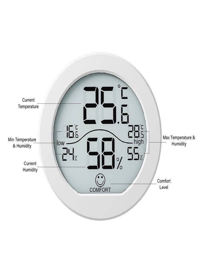 SECRUI Digital Hygrometer Thermometer for Room Temperature Humidity Meter Indoor Thermometer Accuracy Calibration LCD Temperature Sensor with Maximum and Minimum Records, TH1, White - Image 3