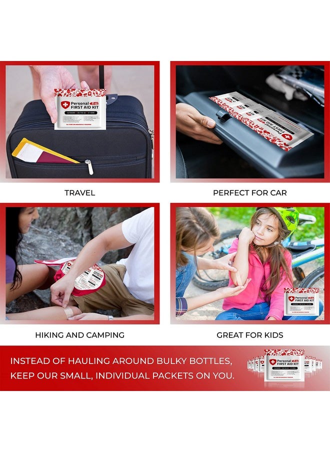 pH Advantage Portable Travel Size First Aid Kit 10 Pack | Perfect For Home, Office, Car, School, Business, Travel, Hiking, Hunting, And Outdoors | Individually Wrapped First Aid Products (Red)  - Image 4