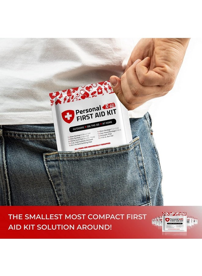pH Advantage Portable Travel Size First Aid Kit 10 Pack | Perfect For Home, Office, Car, School, Business, Travel, Hiking, Hunting, And Outdoors | Individually Wrapped First Aid Products (Red)  - Image 5