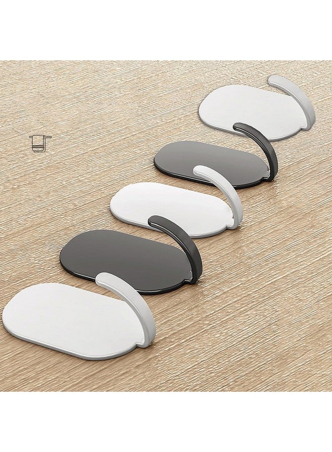 wolpin Self Adhesive Wall Hooks, Waterproof Nail Free Sticky Stainless Steel No Drilling Hooks Hanging Capacity 5KG Max Multipurpose Home Storage (Pack of 5 Pcs) - Image 1