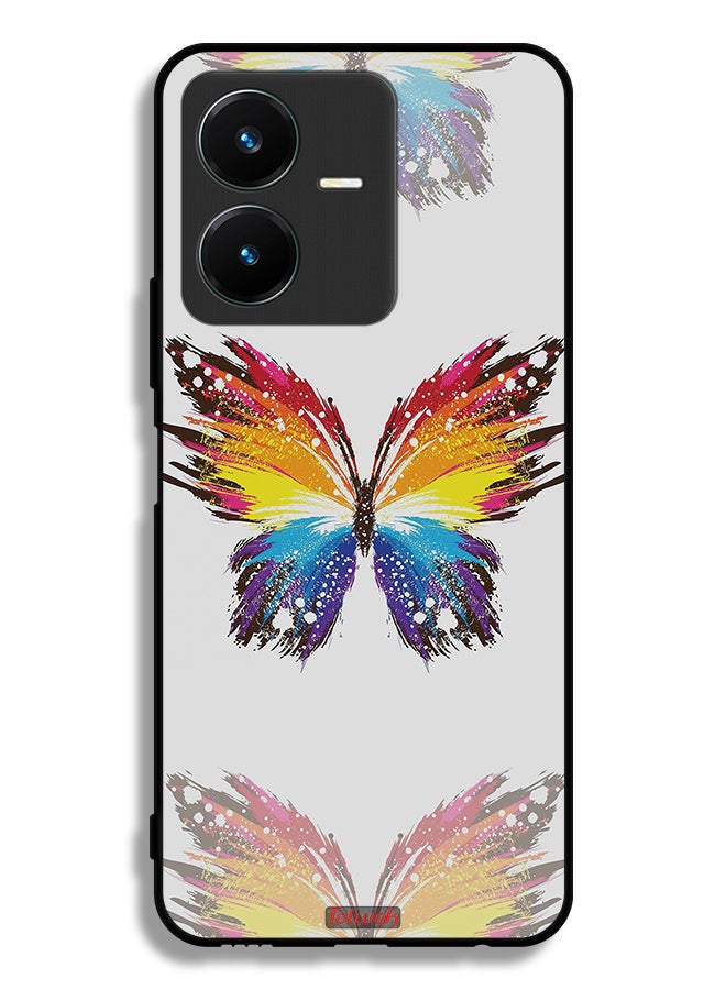 Tolwak Vivo Y22s Protective Case Cover Digital Art Simple Background Minimalism Butterfly - Image 1