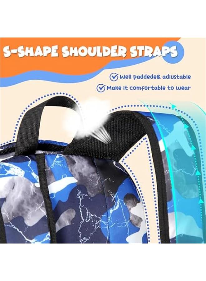 Arabest Kids Backpack for Boys Elementary Book Bags Primary Middle School Bookbags for Childs Water Resistant Back to School Gifts Son Mochila Escolares para Niños Aged 8-10 17 Inch Camo Blue  - Image 3