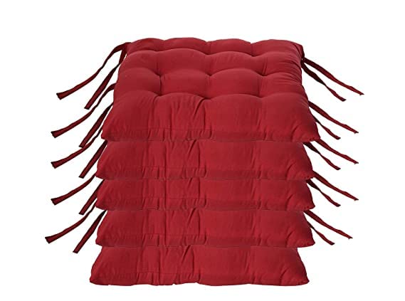 HANUMANT وسادة مقعد كرسي هانومانتي من الألياف الدقيقة مع روابط للاستخدام في كرسي المنزل مكتبة مقهى سيارة مكتب 40X40 سم 40CM40CM أحمر 5 - Image 2