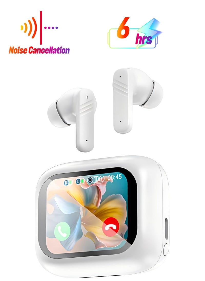 VICTGOAL - ANC Wireless Earbuds with Smart Touch Screen -Active Noise Cancelling Bluetooth 5.4 in Ear Earphones with Microphone,Stereo Sound - Long Battery Life Ear Buds Compatible with iPhone, Android - Image 1
