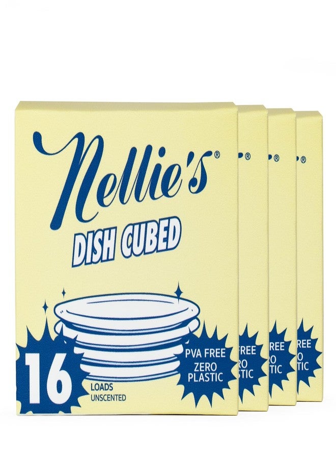 Nellie's Dish Cubed - 64 pack (4 boxes of 16 packs) - Eco-Conscious Dishwasher Detergent - Less Plastic, More Planet Friendly - Space-Saving - Effective on Grease and Grime - (Made in Canada) - Image 1