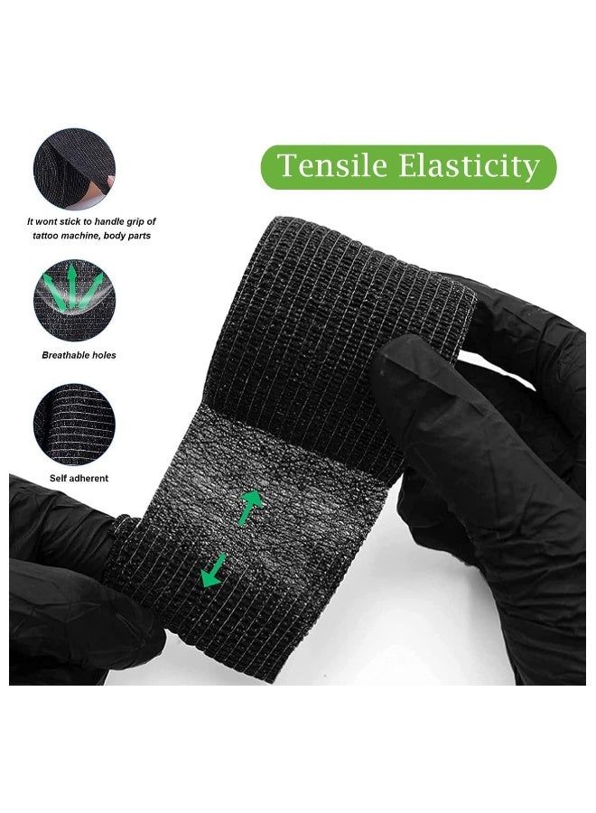 Tattoo Grip Tape, Machine Pen Covers with Grip Wraps, 200 Pcs Tattoo Machine Covers and 4 Pcs Disposable Tattoo Machine Tape Self-adhesive Bandage - Image 2