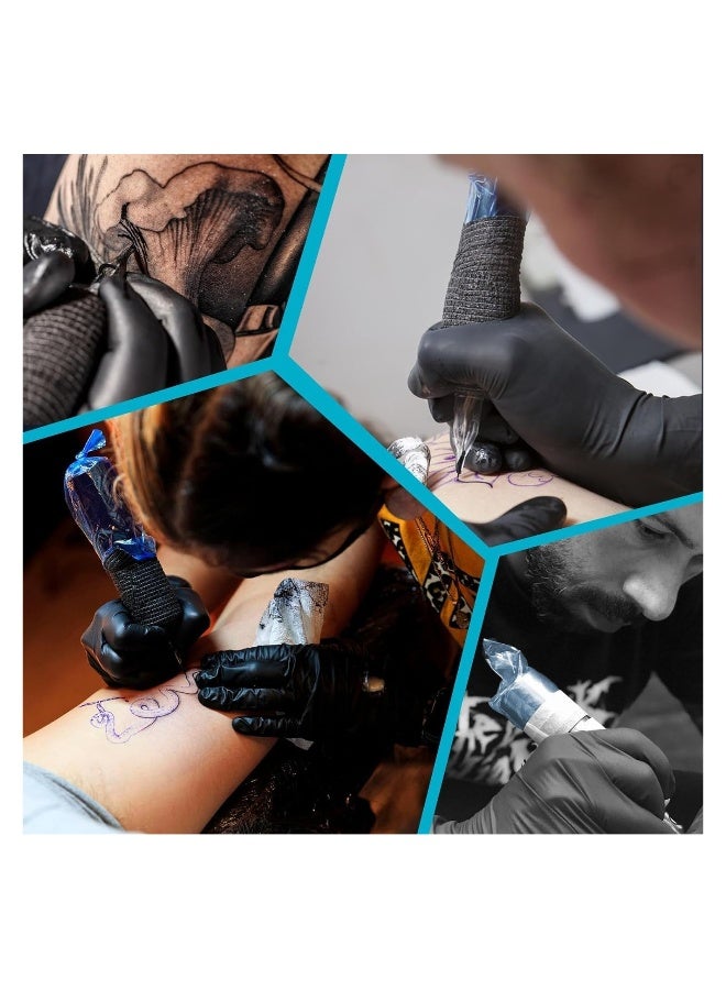 Tattoo Grip Tape, Machine Pen Covers with Grip Wraps, 200 Pcs Tattoo Machine Covers and 4 Pcs Disposable Tattoo Machine Tape Self-adhesive Bandage - Image 5