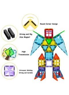 TEGRILO 60 Pcs Magnetic Building Blocks 3D Kids Building Blocks Set Magnetic Building Construction Educational STEM Toys for Toddler  - Image 4
