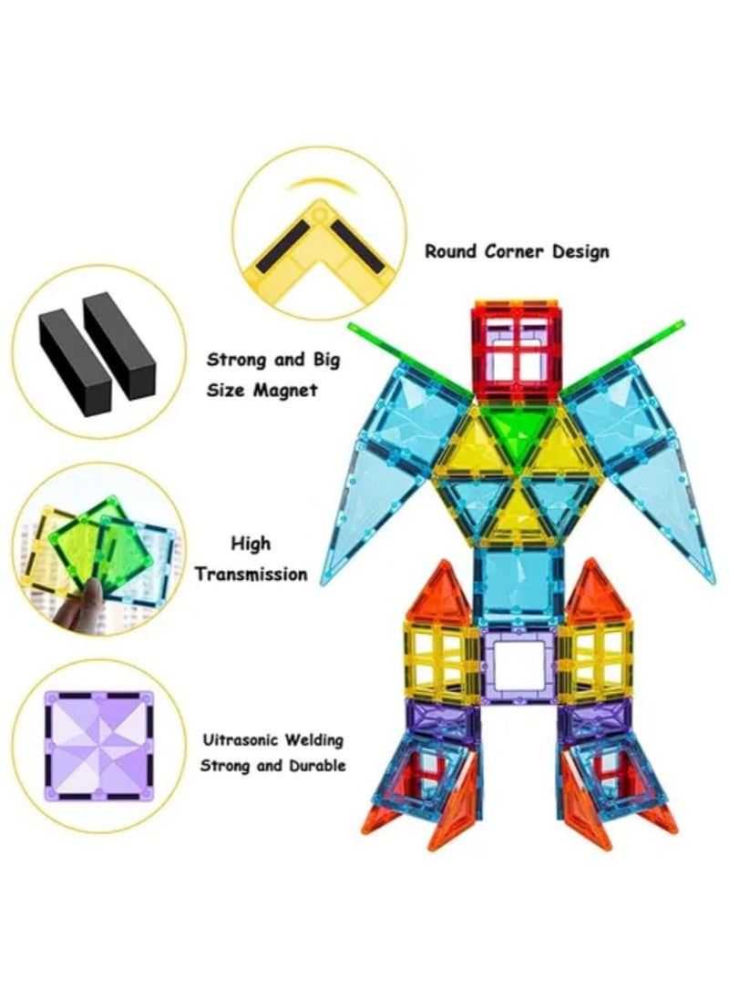 TEGRILO - 60 Pcs Magnetic Building Blocks 3D Kids Building Blocks Set Magnetic Building Construction Educational STEM Toys for Toddler - Image 1