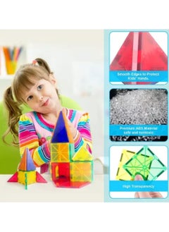 TEGRILO 60 Pcs Magnetic Building Blocks 3D Kids Building Blocks Set Magnetic Building Construction Educational STEM Toys for Toddler  - Image 2