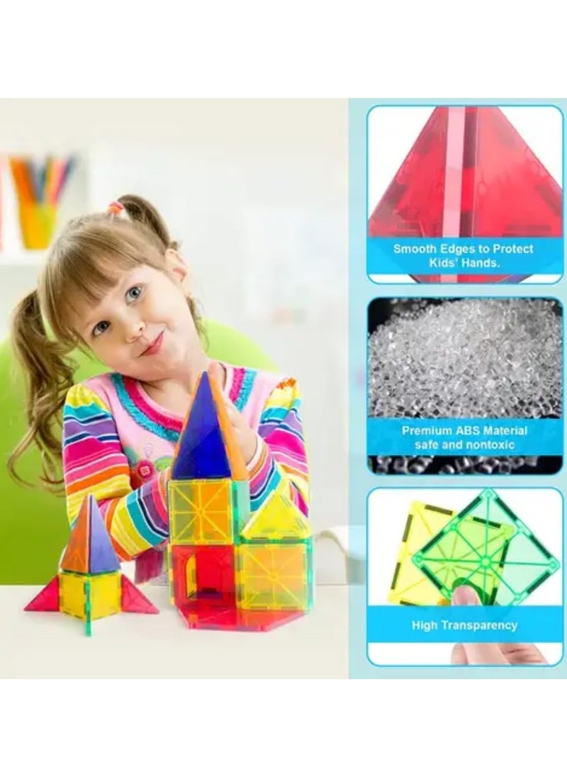 TEGRILO - 60 Pcs Magnetic Building Blocks 3D Kids Building Blocks Set Magnetic Building Construction Educational STEM Toys for Toddler - Image 1