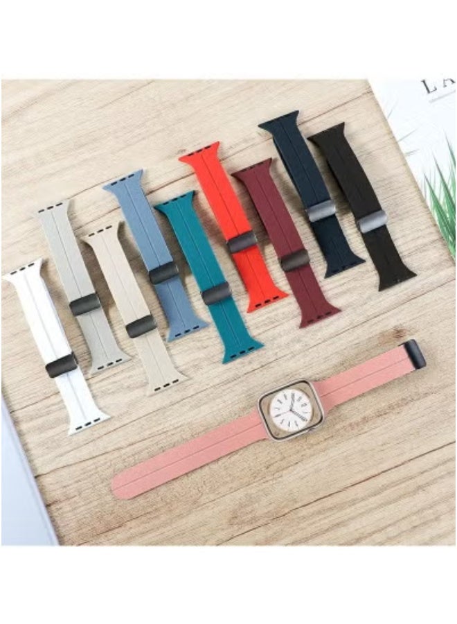 Apple Watch Band 45mm 49mm Quick Release Strap – Soft Silicone Sport Watch Band for Men – Sweat-Resistant, Skin-Friendly, Durable Replacement Band with Secure Fit for Series 7 8 9 Ultra – Perfect for Fitness, Running, Casual & Daily Wear