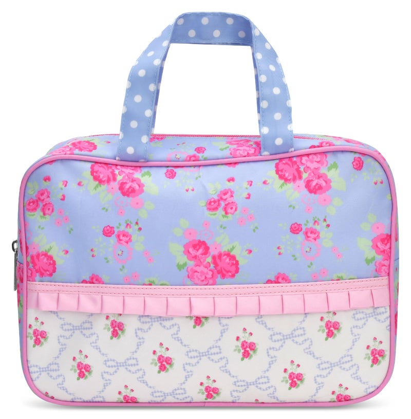 iscream 1225 x 825 Nylon Double Handle Zippered Cosmetic Bag Vintage Vibes - Image 2