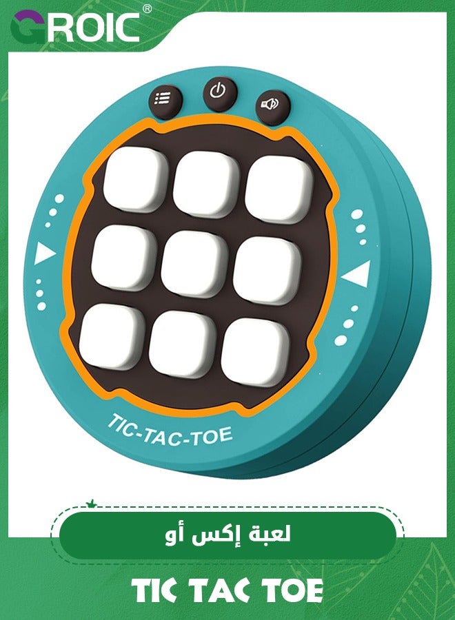 GROIC Electronic Tic Tac Toe Game, 3-in-1 Handheld Puzzle Game Console, Portable Tic Tac Toe Game, Fidget Toys Classic Board Game for Kids and Adults (Green) - Image 1