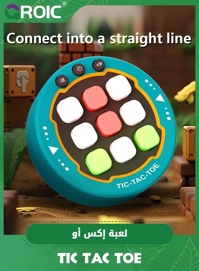 GROIC Electronic Tic Tac Toe Game, 3-in-1 Handheld Puzzle Game Console, Portable Tic Tac Toe Game, Fidget Toys Classic Board Game for Kids and Adults (Green) - Image 4