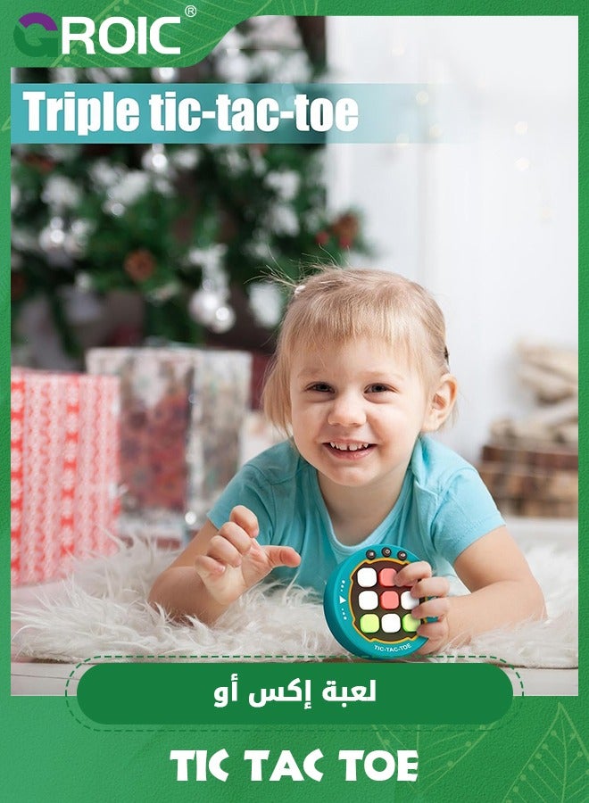 GROIC Electronic Tic Tac Toe Game, 3-in-1 Handheld Puzzle Game Console, Portable Tic Tac Toe Game, Fidget Toys Classic Board Game for Kids and Adults (Green) - Image 5