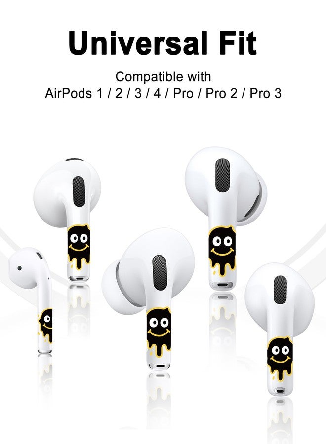 RockMax for AirPods Sticker Skin, Easy to Identify, Universal Fit for AirPods Pro 3/2/1 and Gen 1/2/3/4, Black Wrap Cover, for Teens and Adults - Image 4