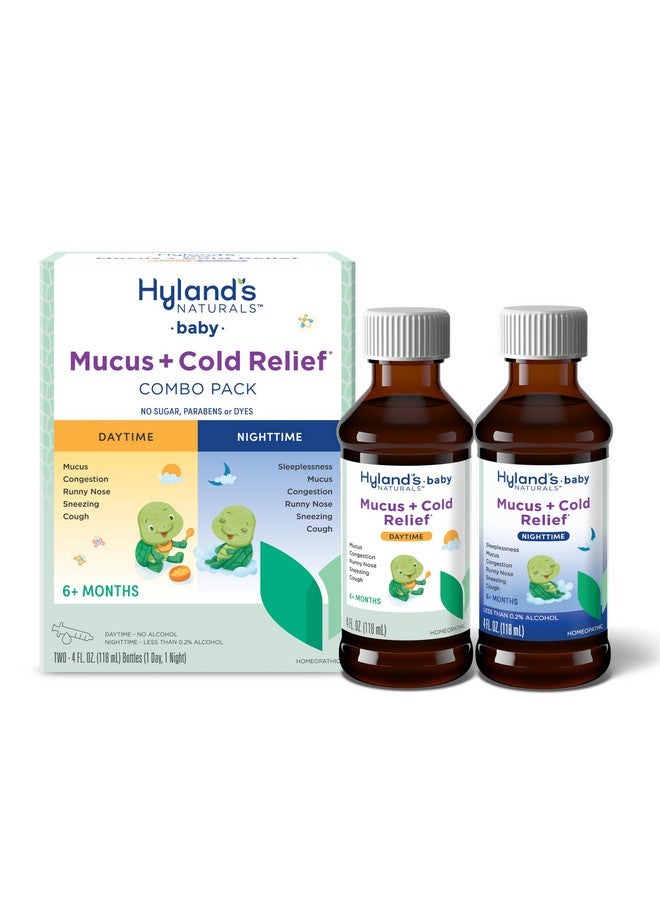 Hyland's Baby Mucus and Cold Relief, Day and Night Value Pack, Infant And Baby Cold Medicine, Decongestant And Cough Relief, 8 Fl Oz - Image 1