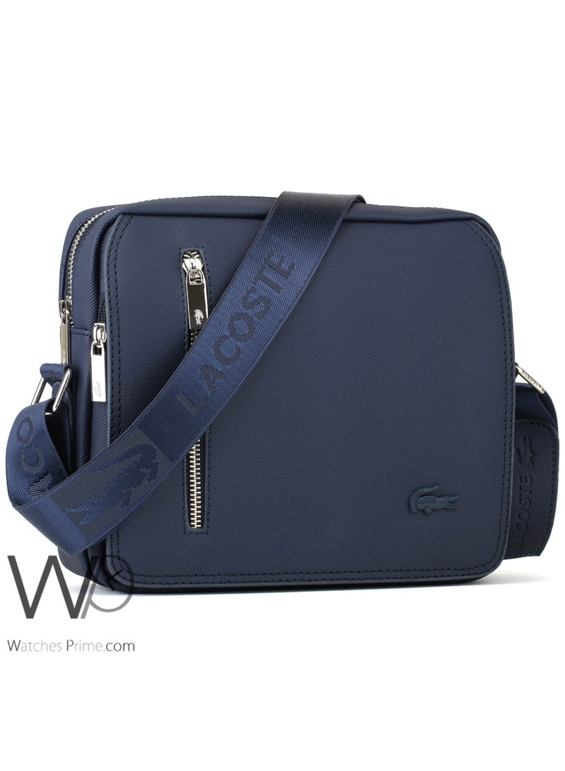 لاكوست حقيبة كروس بودي ماسنجر لاكوست زرقاء شنطة صغيرة للكمبيوتر المحمول لابتوب ميني للرجال - Image 4