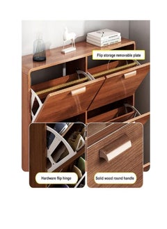 Generic Shoe Storage Cabinet with 3 Flip Drawers ultra-thin home narrow door indoor good looking bedroom against the wall dustproof dormitory simple shoe rack（XG029）  - Image 5