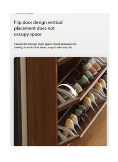 Generic Shoe Storage Cabinet with 3 Flip Drawers ultra-thin home narrow door indoor good looking bedroom against the wall dustproof dormitory simple shoe rack（XG029）  - Image 3