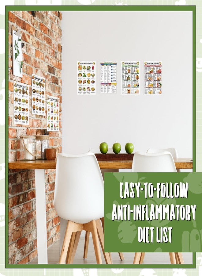 قائمة طعام مضادة للالتهابات من سينلود (12 قطعة) - مخطط وجبات مضادة للالتهابات - ملصق تغذية ومشتريات البقالة لصحة الأمعاء للمطبخ - Image 2