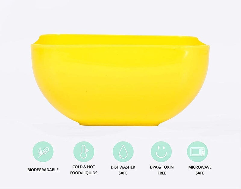 Thrivanta Thrivanta Plastic Unbreakable Colorful Mixing Bowl BPA Free nut Candy Serving Bowls Reusable Plastic Salad Bowl for Party SquareSet of 4 - Image 2