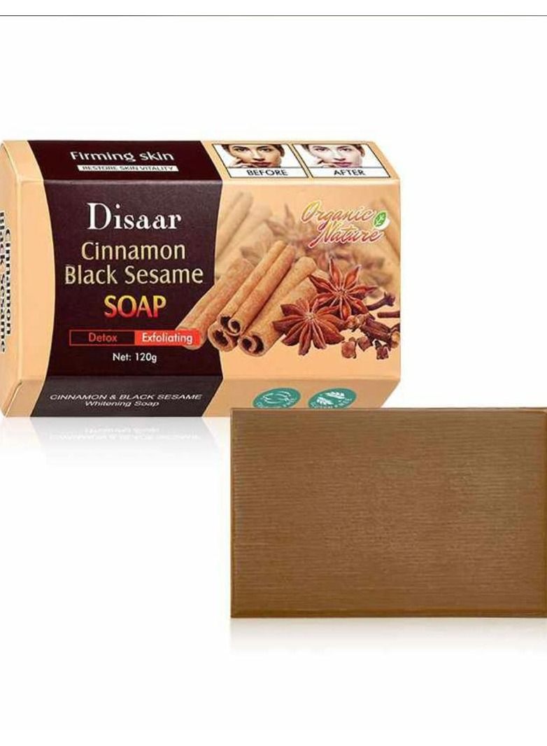 ديسار صابون تبييض البشرة، القرفة، السمسم الأسود، صابون الاستحمام، ترطيب الوجه، الجسم، 120 جرام