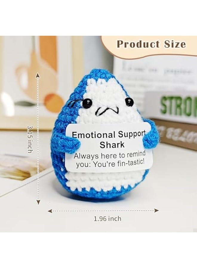 NIBEMINENT Positive Crochet Gifts, Crocheted Emotional Support Animal, Unique Birthday Gift for Shark Lovers Friends Women Men (Grey) - Image 5