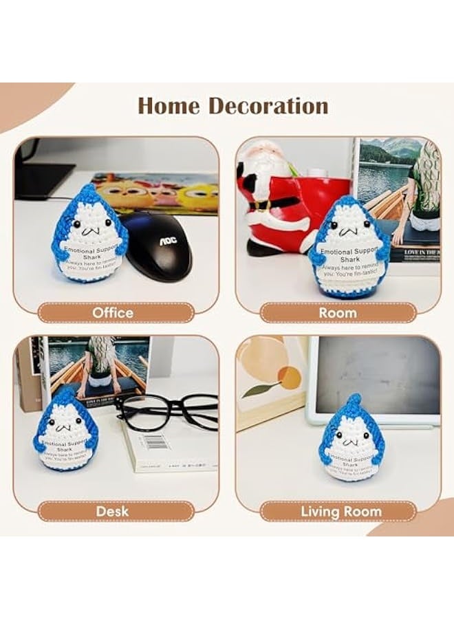 NIBEMINENT Positive Crochet Gifts, Crocheted Emotional Support Animal, Unique Birthday Gift for Shark Lovers Friends Women Men (Grey) - Image 4