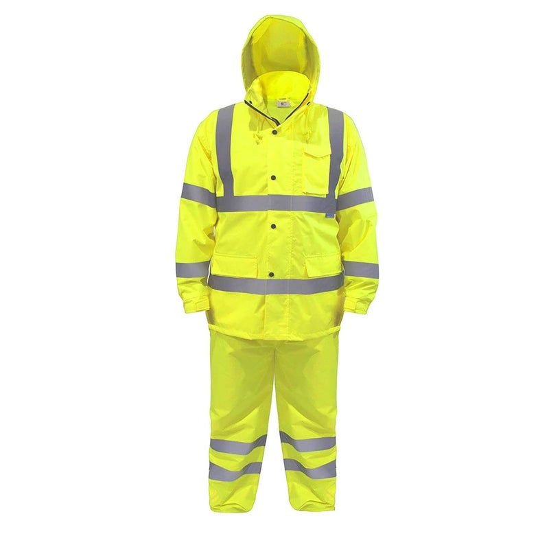 JORESTECH Safety Rain SetJacket Reflective High Visibility Yellow JK03 Pants Lime ANSI 150D Heavy Duty PANTS03 Small