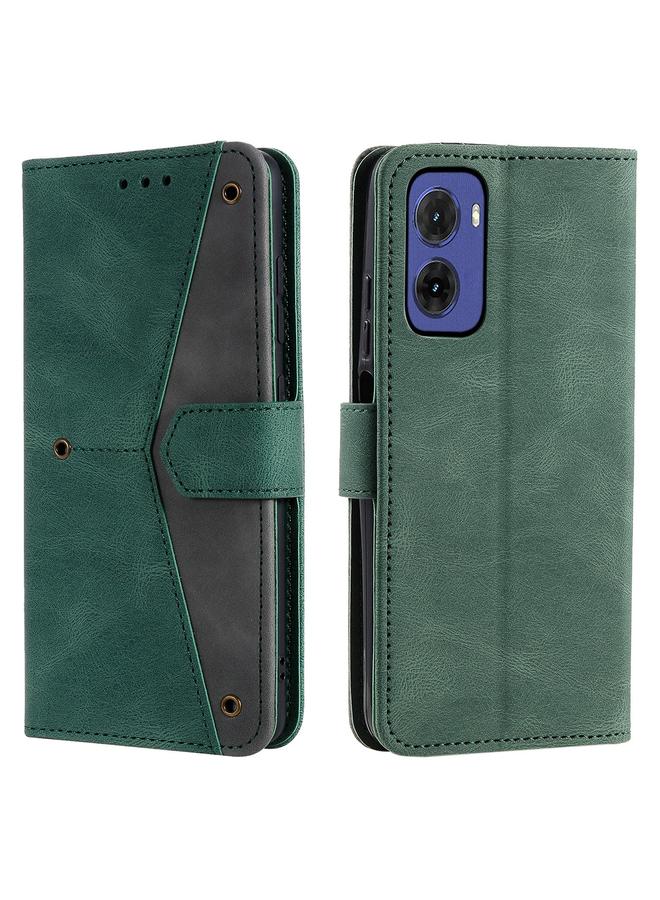 اس-توب جراب لهاتف Motorola Moto G05 مصنوع من جلد العجل مع خياطة ملمس الأظافر - Image 1