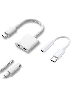 erorex Headphone Adapter 2 Pack Usb C To 3.5Mm Headphone And Charger Adapter Type C To Aux Jack Dongle Cable With Fast Charging Compatible With Iphone Galaxy Ipad Pro  - Image 1