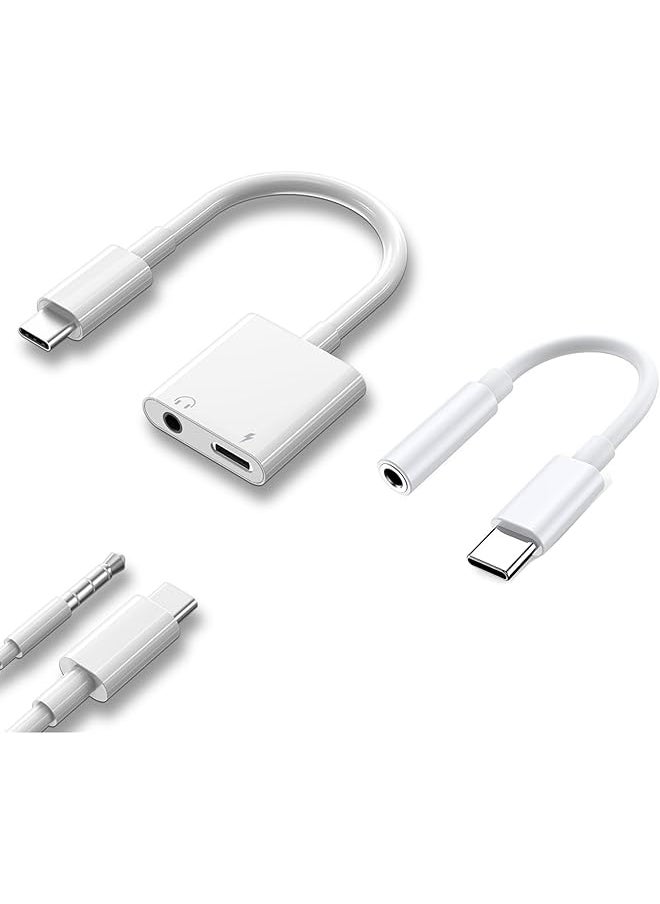 erorex - Headphone Adapter 2 Pack Usb C To 3.5Mm Headphone And Charger Adapter Type C To Aux Jack Dongle Cable With Fast Charging Compatible With Iphone Galaxy Ipad Pro - Image 1